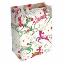 Caroline Gardner Medium Jumping Reindeers Gift Bag